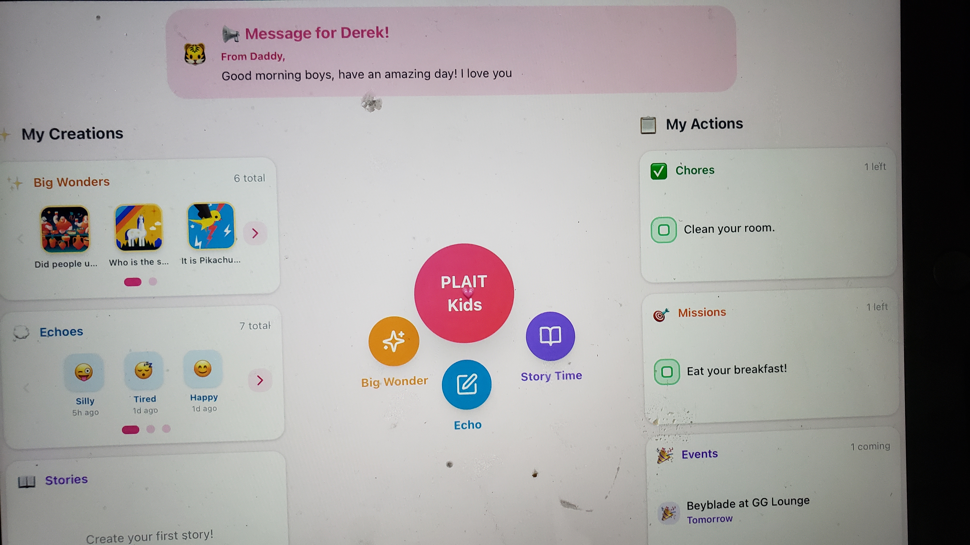 PLAIT Kids App - Tasks, Missions, and Events